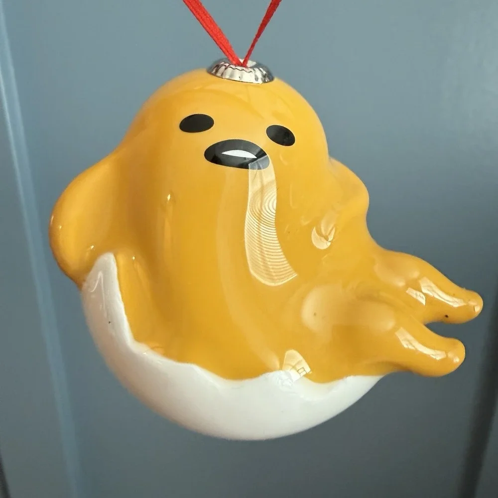 Gudetama Lazy Egg Christmas Ornaments Lot of 3 NWT Sanrio Surreal‎ Decor F/W